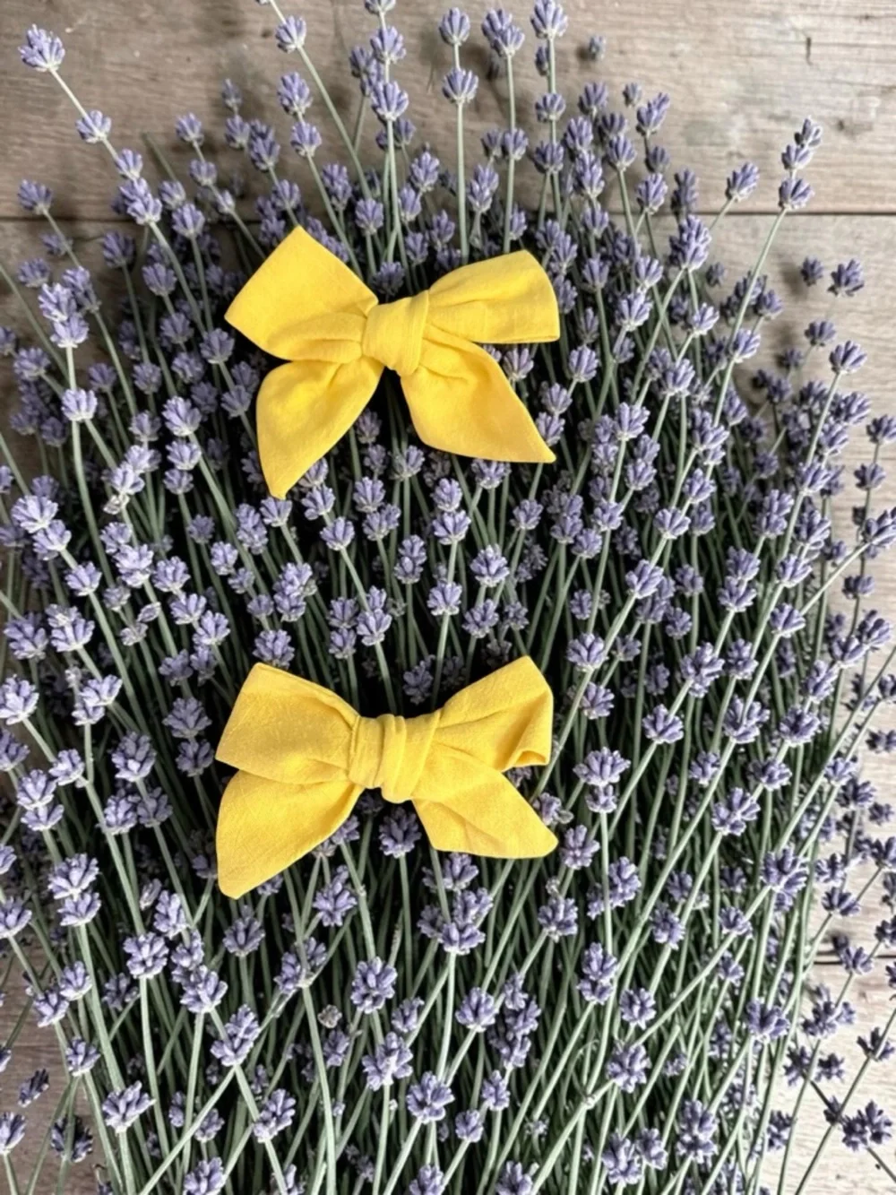Yellow Pigtails Bow Hair Clips for Kids